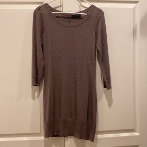 C.Luce Light Brown Beaded Sweater Dress